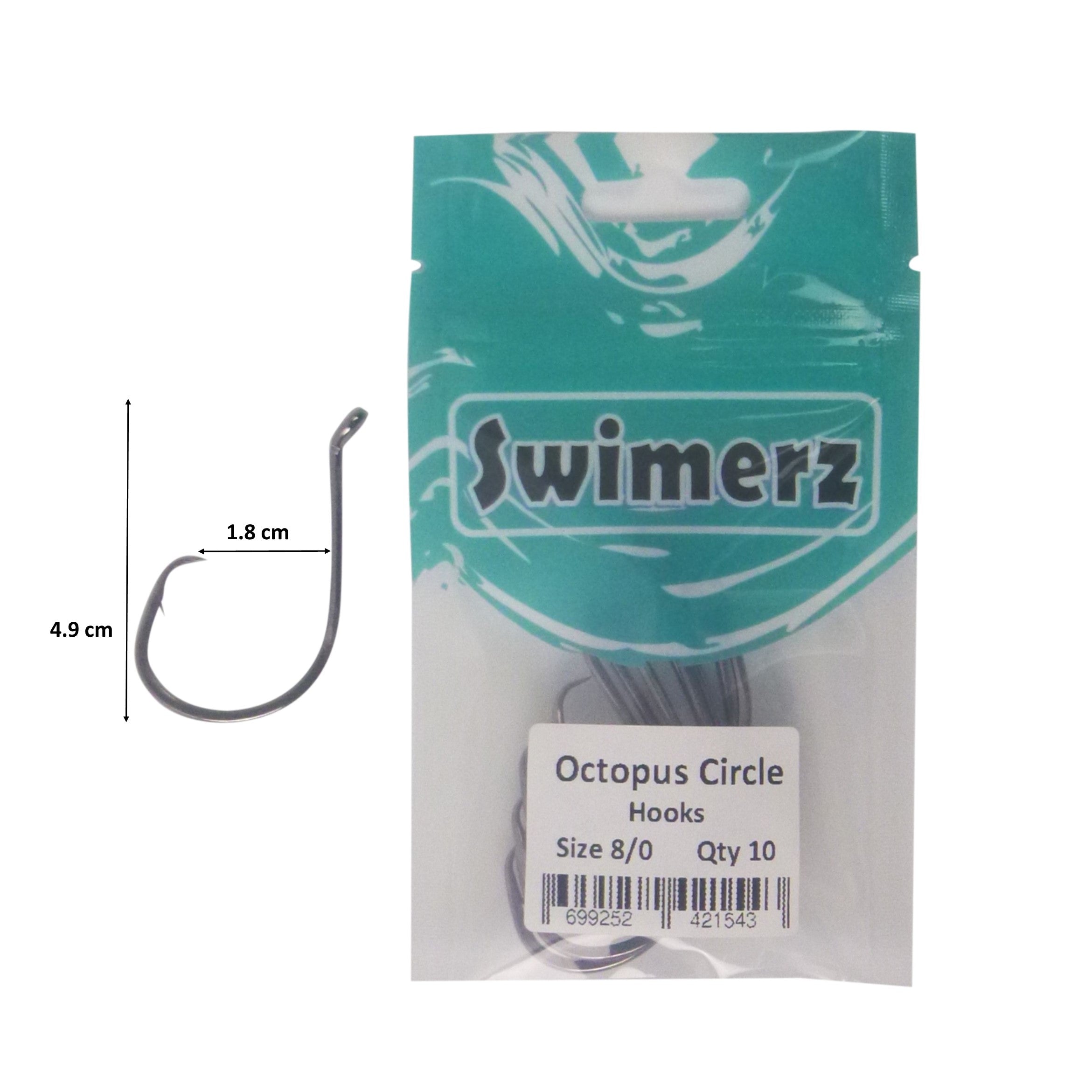 Swimerz 8/0 Octopus Circle Hooks, 10 pack V658-93MC00025017