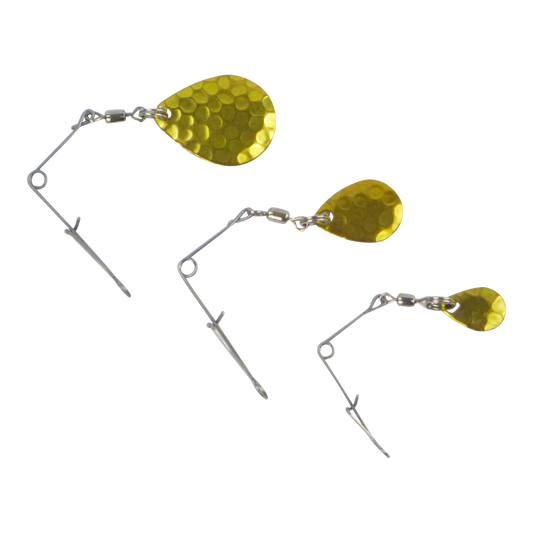 Swimerz Jig Spinner, Small, Hammered Brass, 5 Pack V658-93MC000270000
