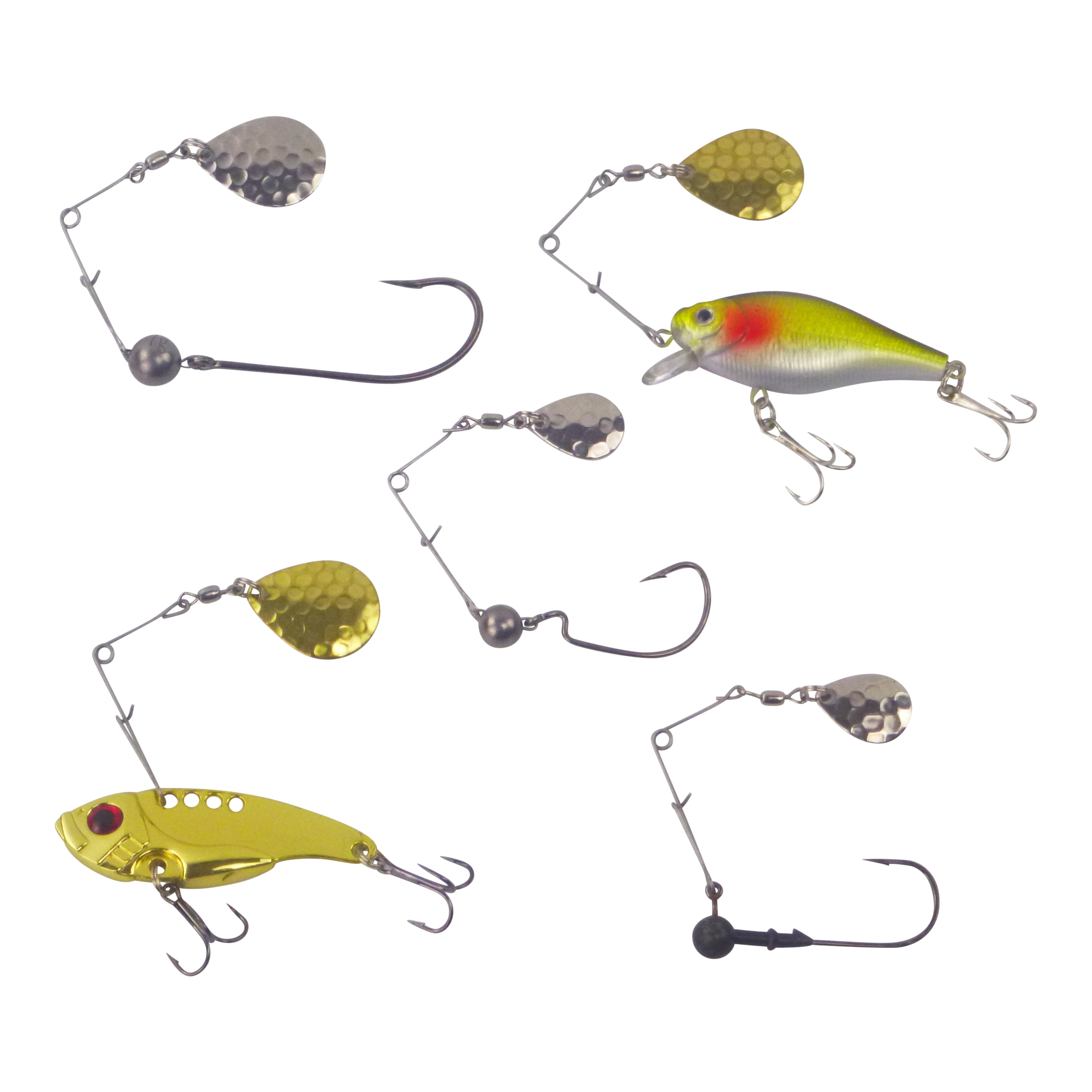 Swimerz Jig Spinner, Large, Hammered Brass, 5 Pack