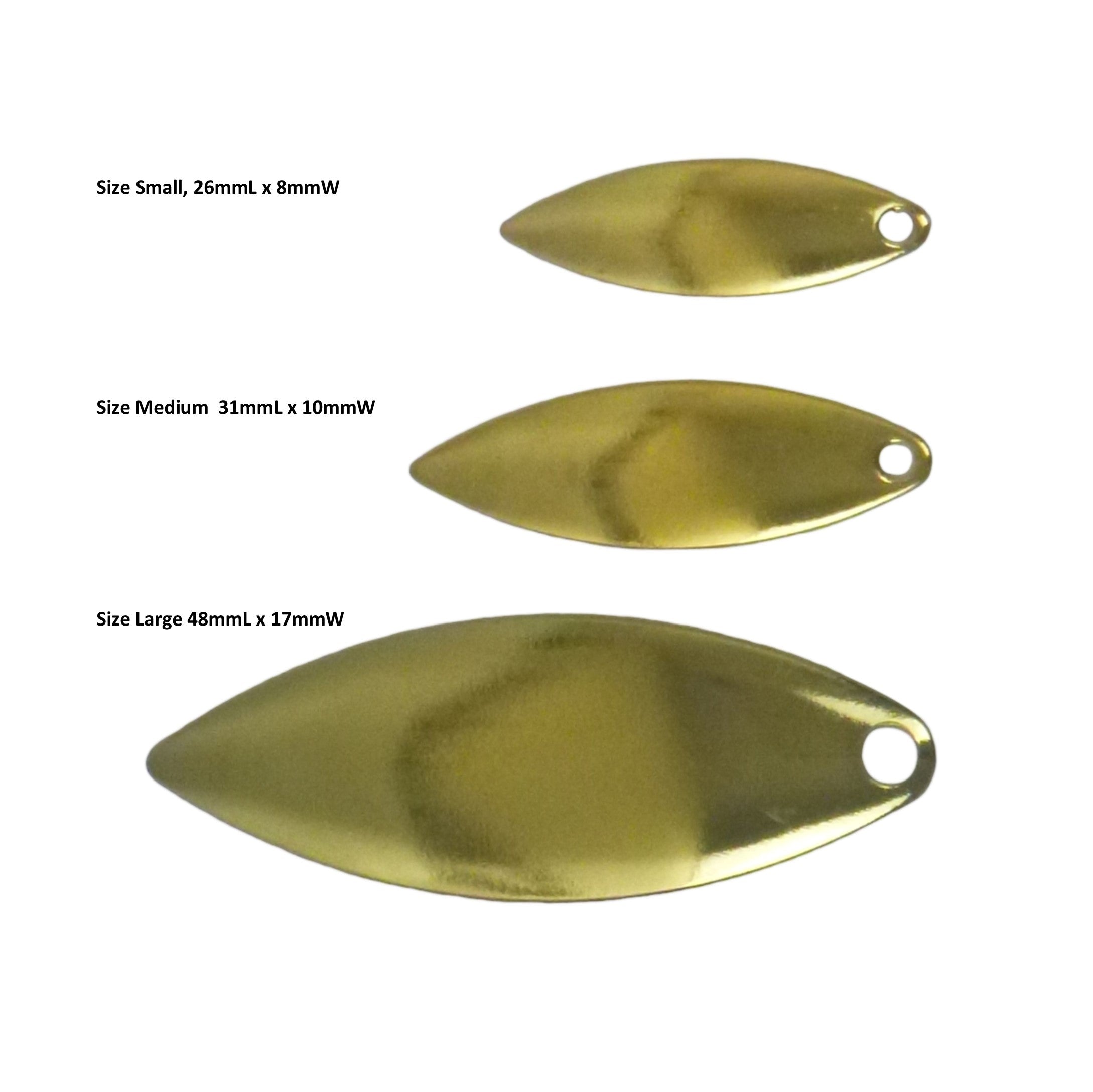 Artizan Smooth Willow Blade, Brass, 31mmL x 10mmW, Qty 5 V658-93MC000270082