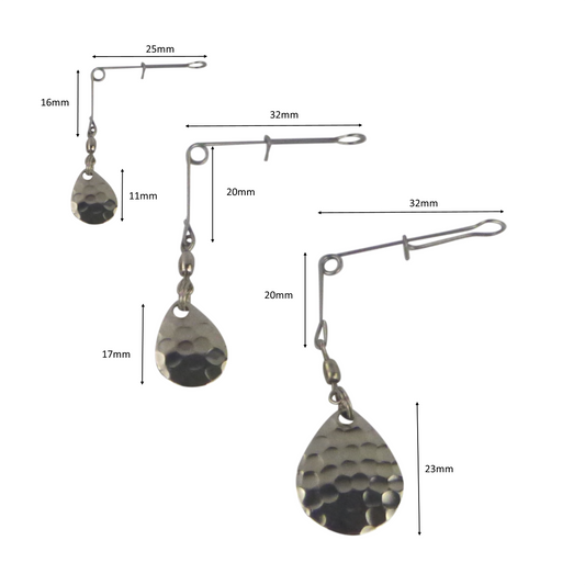 Swimerz Jig Spinner, Small, Hammered Nickel, 5 Pack V658-93MC000270150
