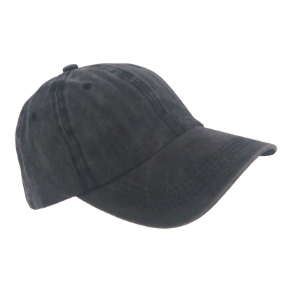 BSTC 6-Panel Baseball Cap, Distressed Cotton, Charcoal V658-93MC000310450
