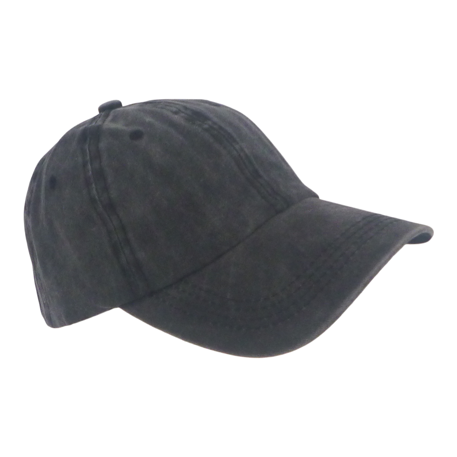 BSTC 6-Panel Baseball Cap, Distressed Cotton, Charcoal V658-93MC000310450