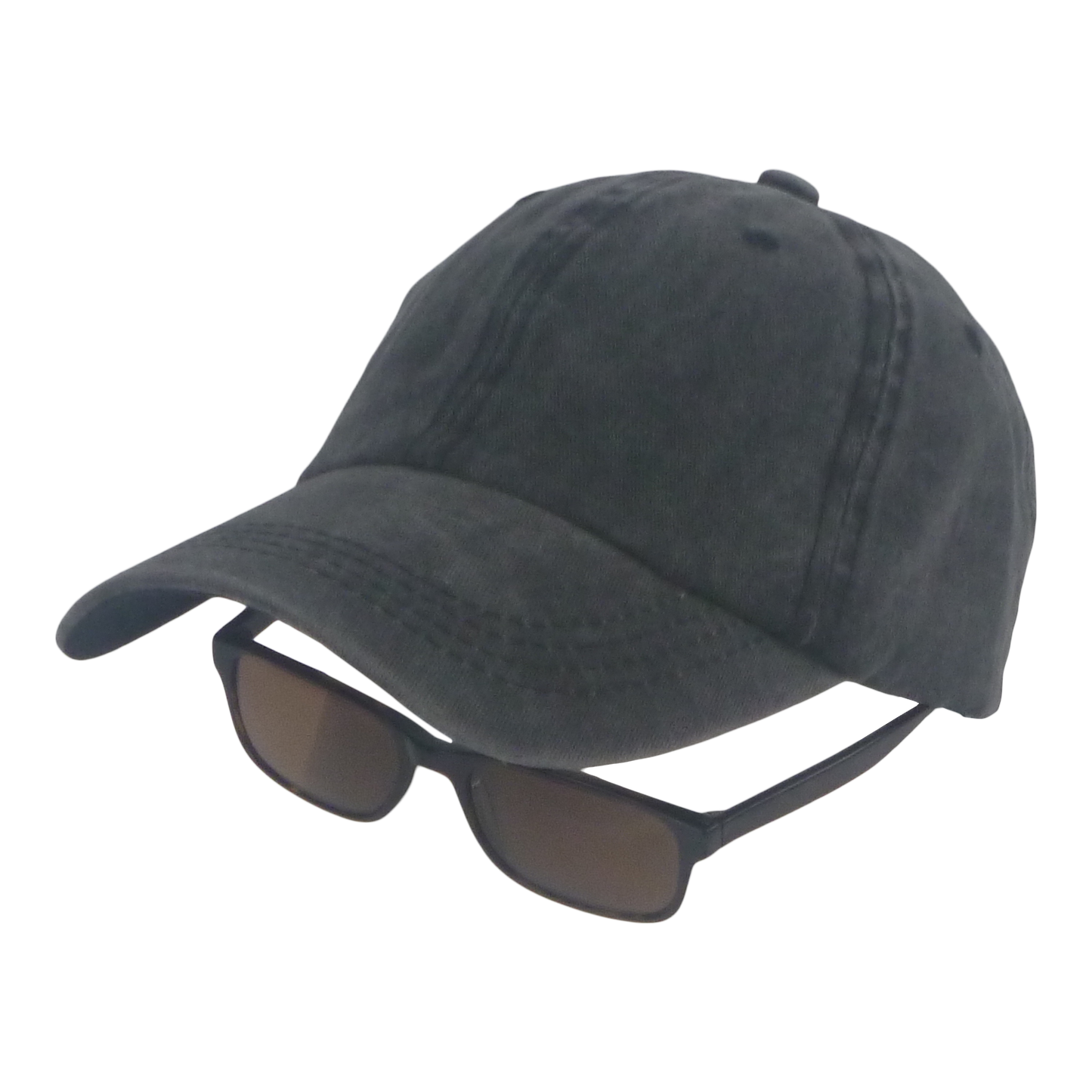 BSTC 6-Panel Baseball Cap, Distressed Cotton, Charcoal V658-93MC000310450