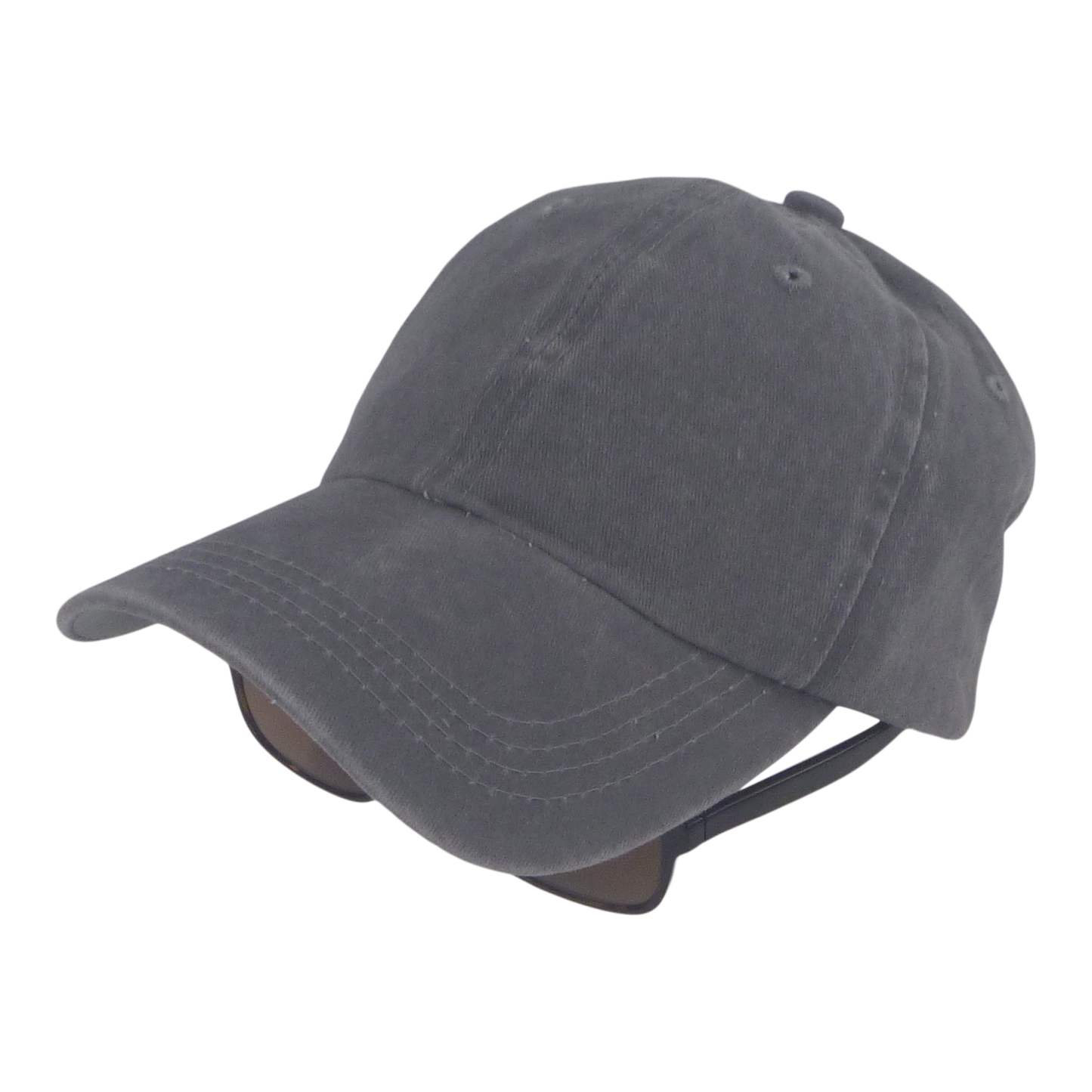 BSTC 6-Panel Baseball Cap, Distressed Cotton, Grey V658-93MC000310451