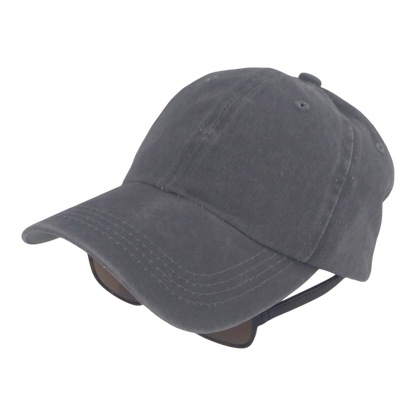 BSTC 6-Panel Baseball Cap, Distressed Cotton, Grey V658-93MC000310451
