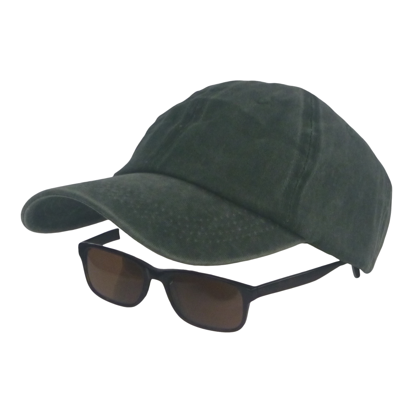 BSTC 6-Panel Baseball Cap, Distressed Cotton, Green V658-93MC000310452
