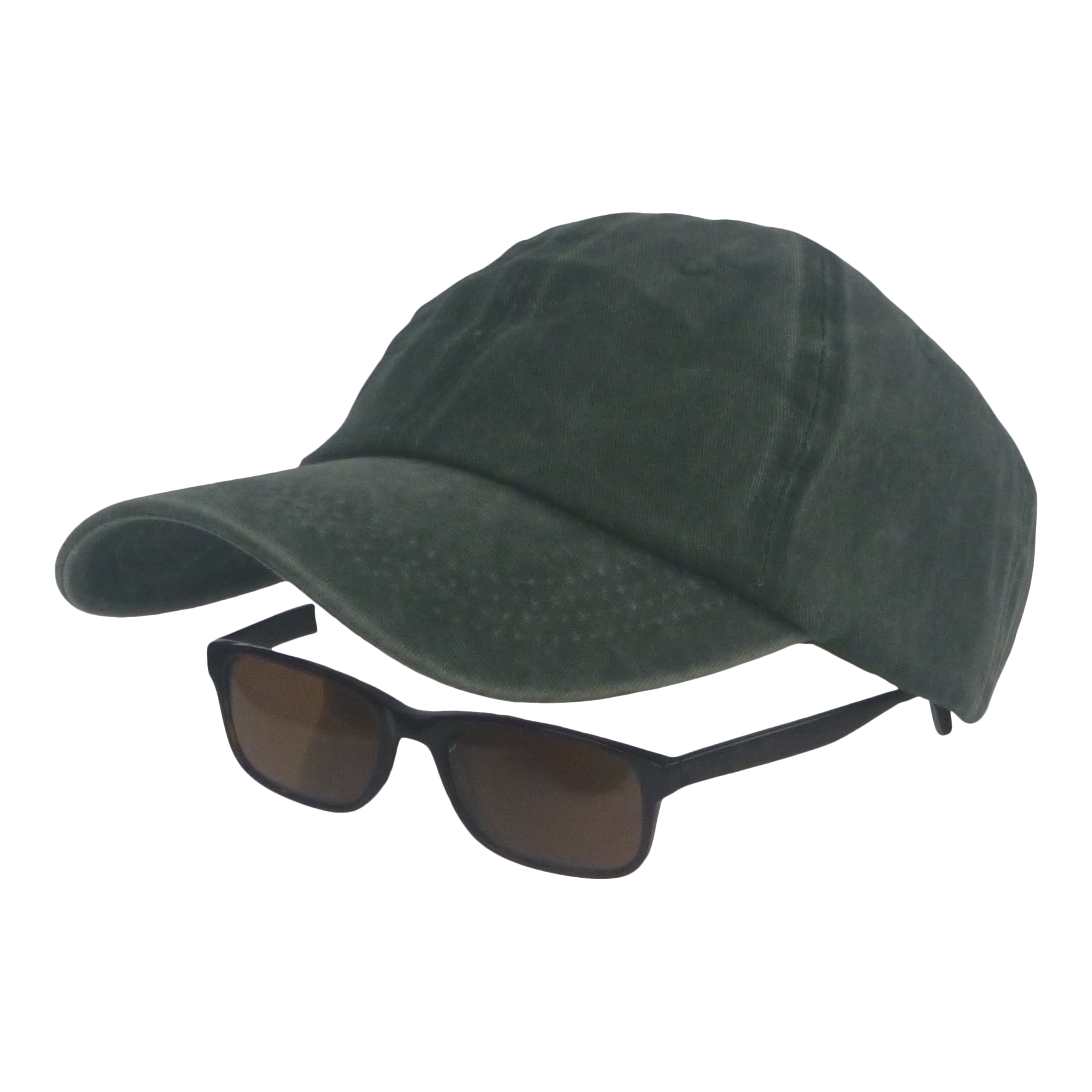 BSTC 6-Panel Baseball Cap, Distressed Cotton, Green V658-93MC000310452