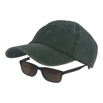 BSTC 6-Panel Baseball Cap, Distressed Cotton, Green V658-93MC000310452