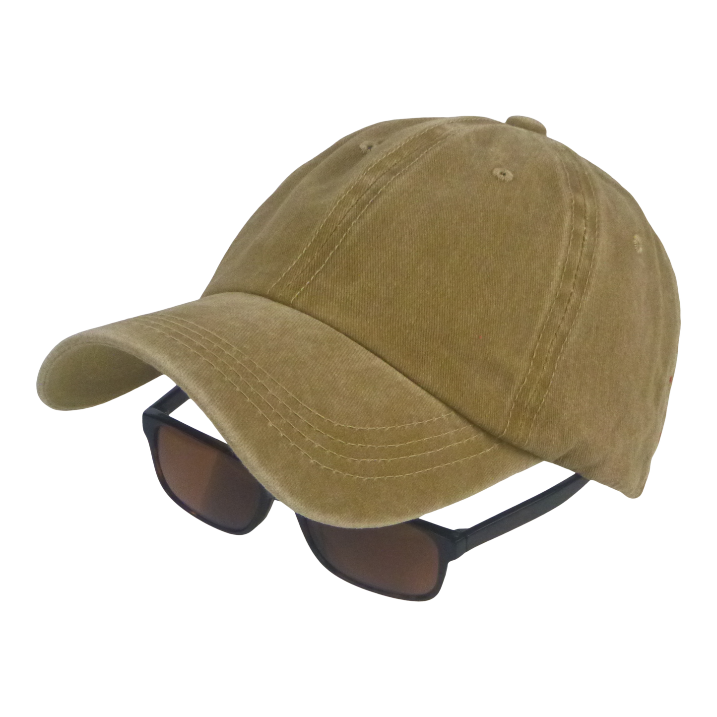 BSTC 6-Panel Baseball Cap, Distressed Cotton, Tan V658-93MC000310453