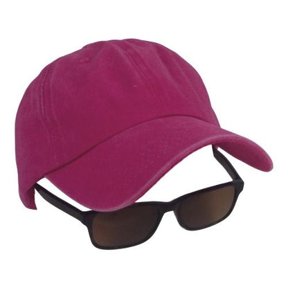 BSTC 6-Panel Baseball Cap, Distressed Cotton, Hot Pink V658-93MC000310454