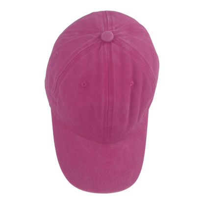 BSTC 6-Panel Baseball Cap, Distressed Cotton, Hot Pink V658-93MC000310454
