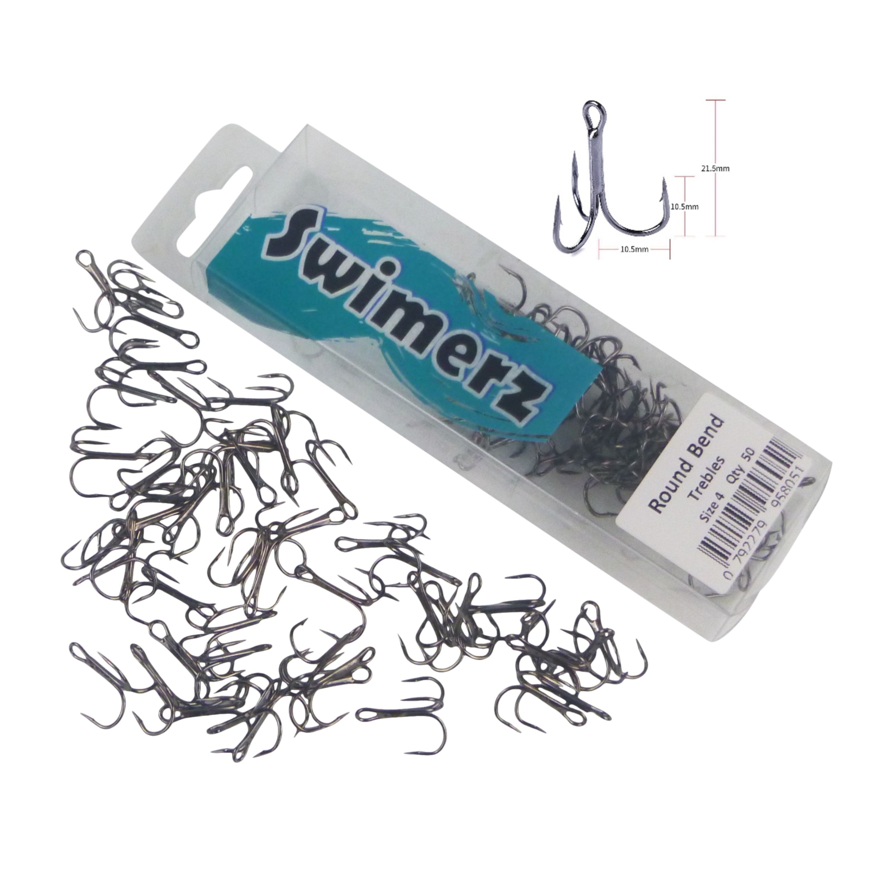Swimerz Round Bend Trebles Size 4, 50 pack V658-93MC00032004