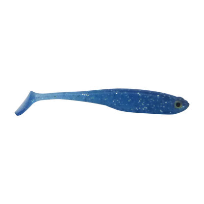 Swimerz Soft Shad 100mm Paddle Tail lure, Electric Blue, 6 pack V658-93MC000350011