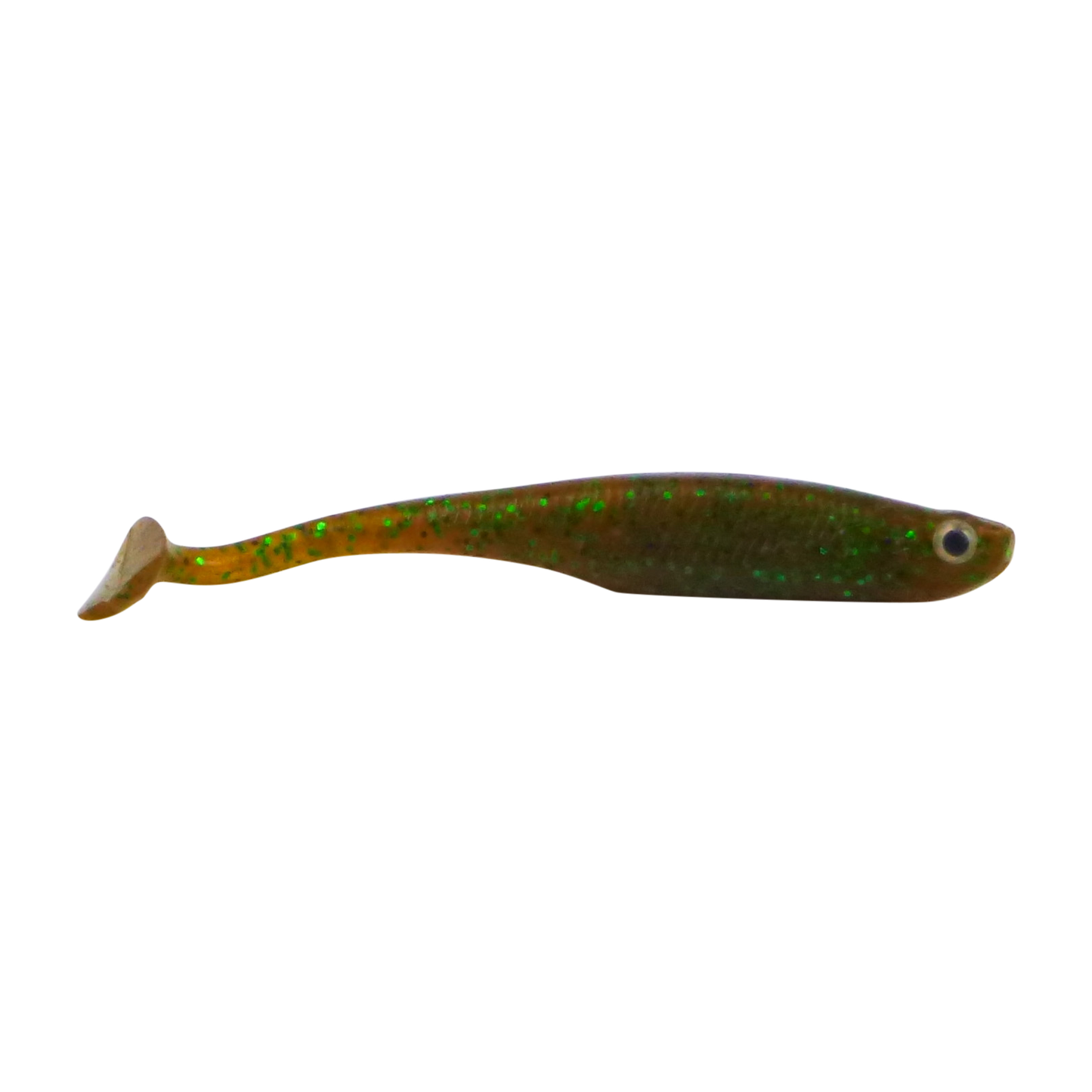 Swimerz Soft Shad 100mm Paddle Tail lure, Green Pumpkin, 6 pack V658-93MC000350013