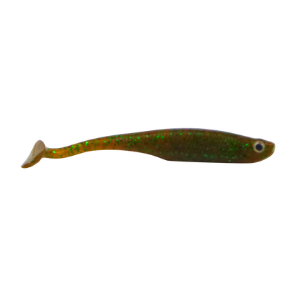 Swimerz Soft Shad 100mm Paddle Tail lure, Green Pumpkin, 6 pack V658-93MC000350013