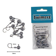 Swimerz Round Jig Head, 1/4 oz #1 Hook, 9 pack V658-93MC000362035