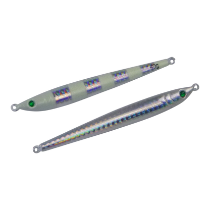 Finesse Pencil Jig, 40gm, Lumo Silver, 2 pack V658-93MC0003623011
