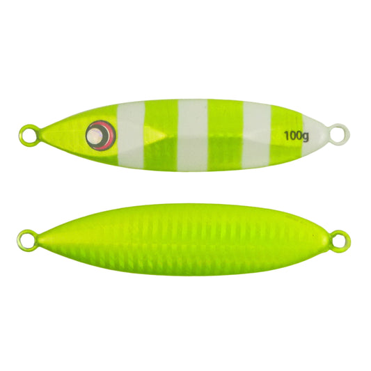 Finesse Slow Pitch Flutter Jig, 100gm, Chartruese, 2 pack V658-93MC000363016