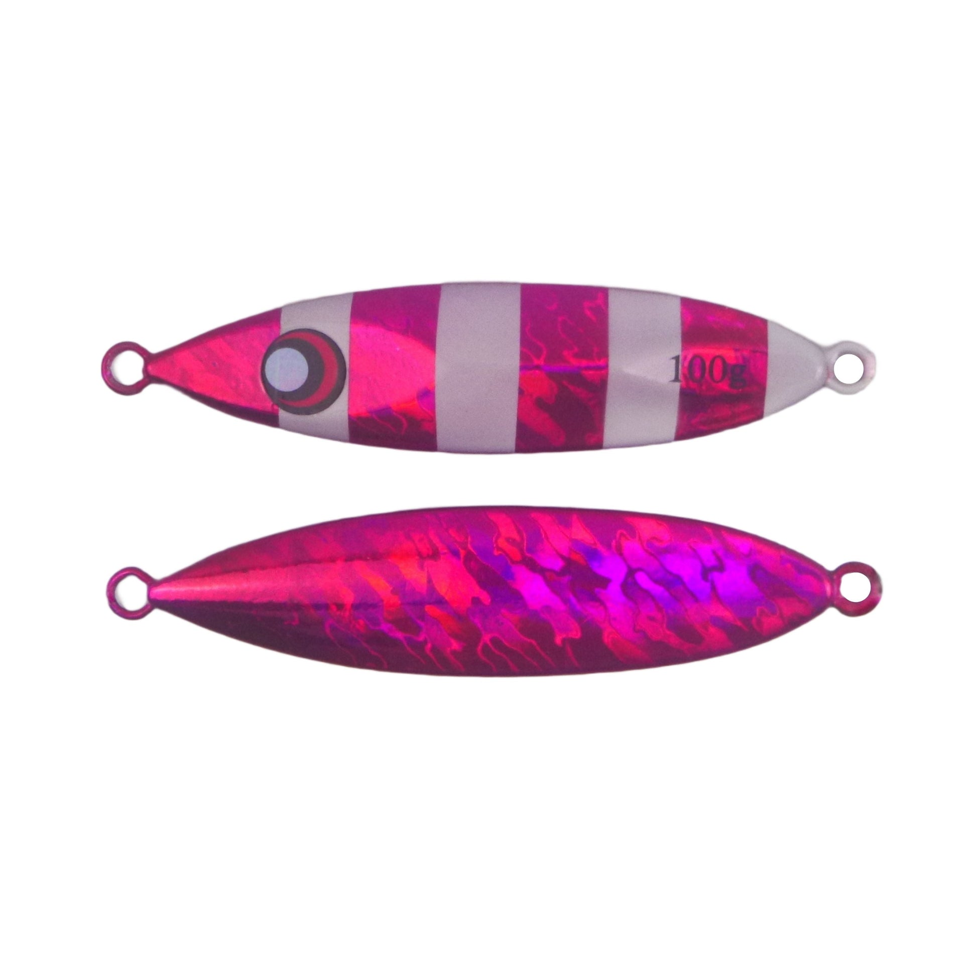 Finesse Slow Pitch Flutter Jig, 100gm, Hot Pink Stripe, 2 pack V658-93MC000363018