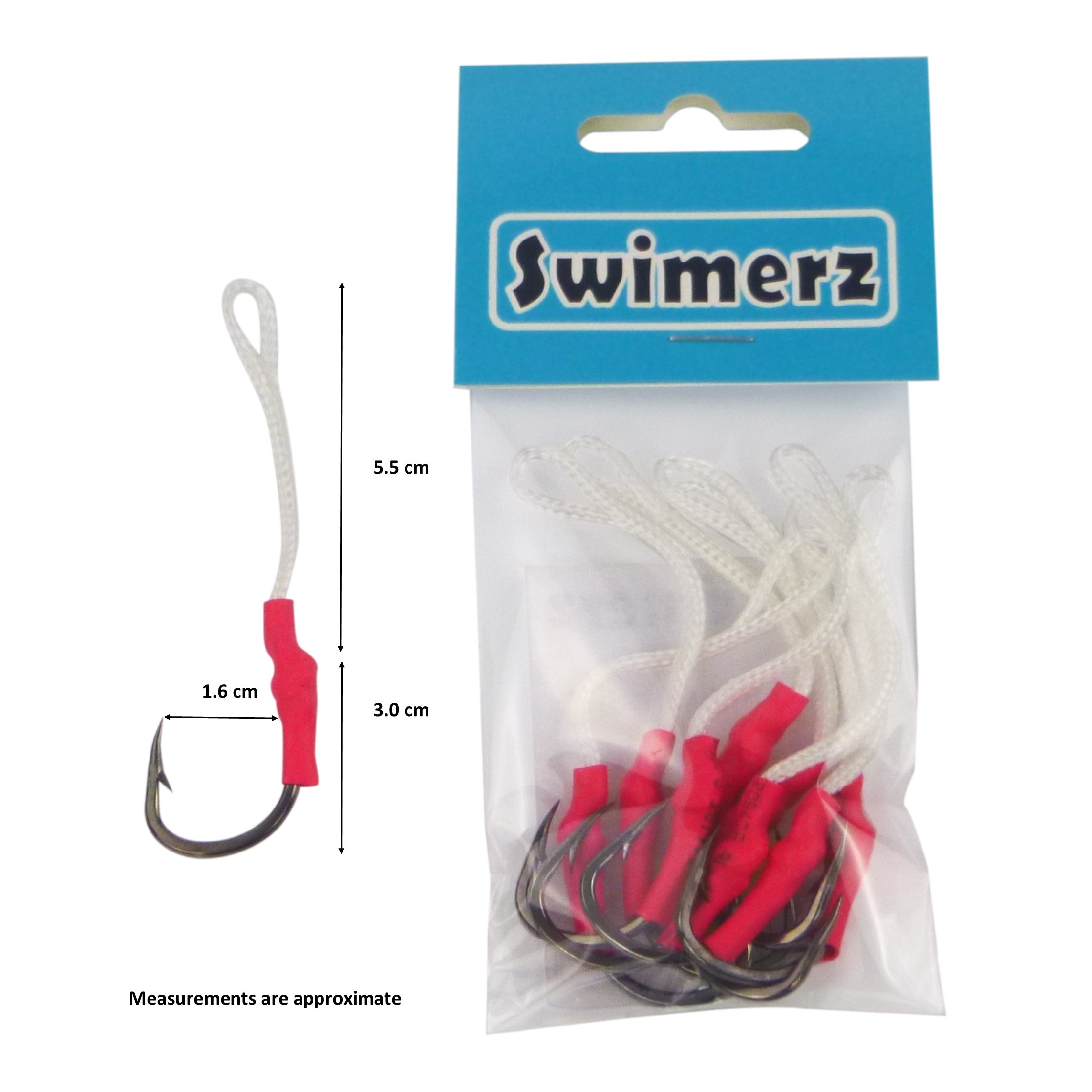 Swimerz 3/0 Single Assist Hooks, 8 pack V658-93MC000370103