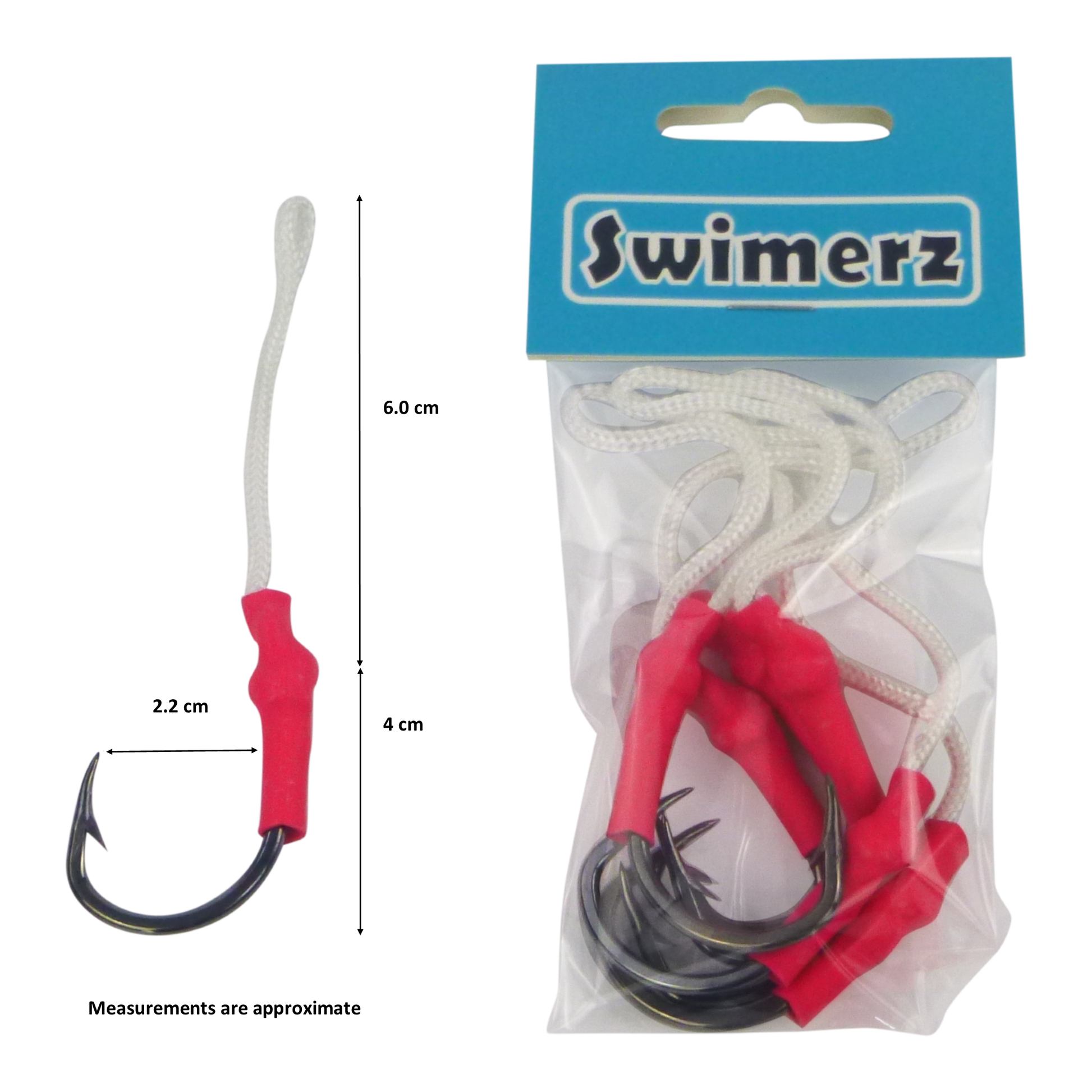 Swimerz 5/0 Single Assist Hooks, 6 pack V658-93MC000370105