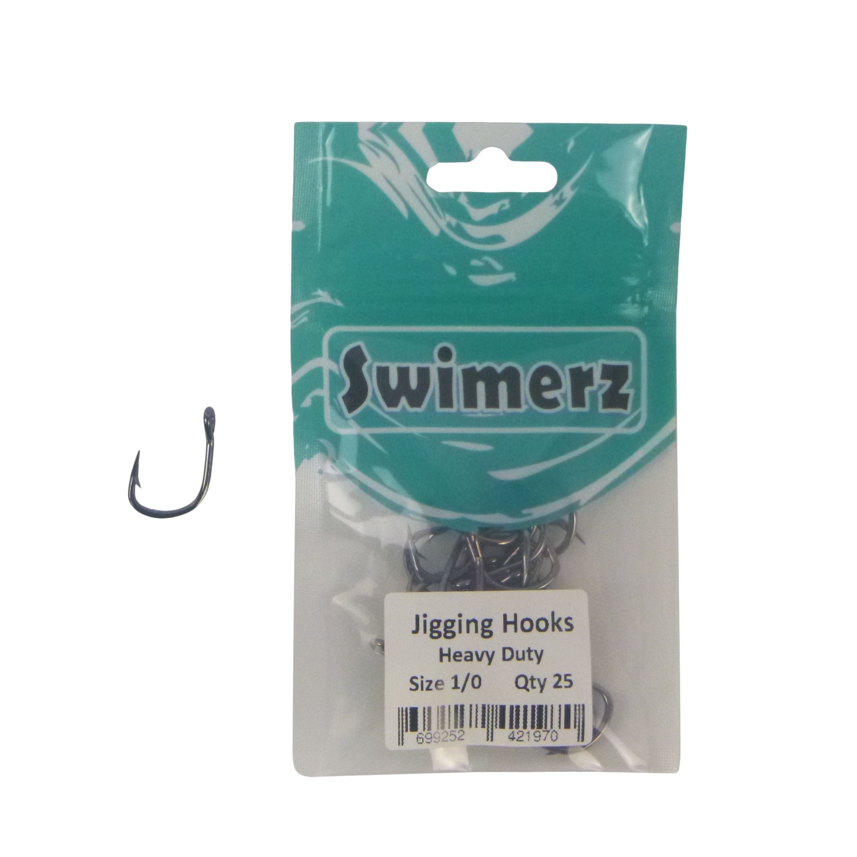 Swimerz 1/0 Heavy Duty Jigging Hooks 25 pack V658-93MC000370201