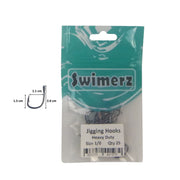 Swimerz 1/0 Heavy Duty Jigging Hooks 25 pack V658-93MC000370201