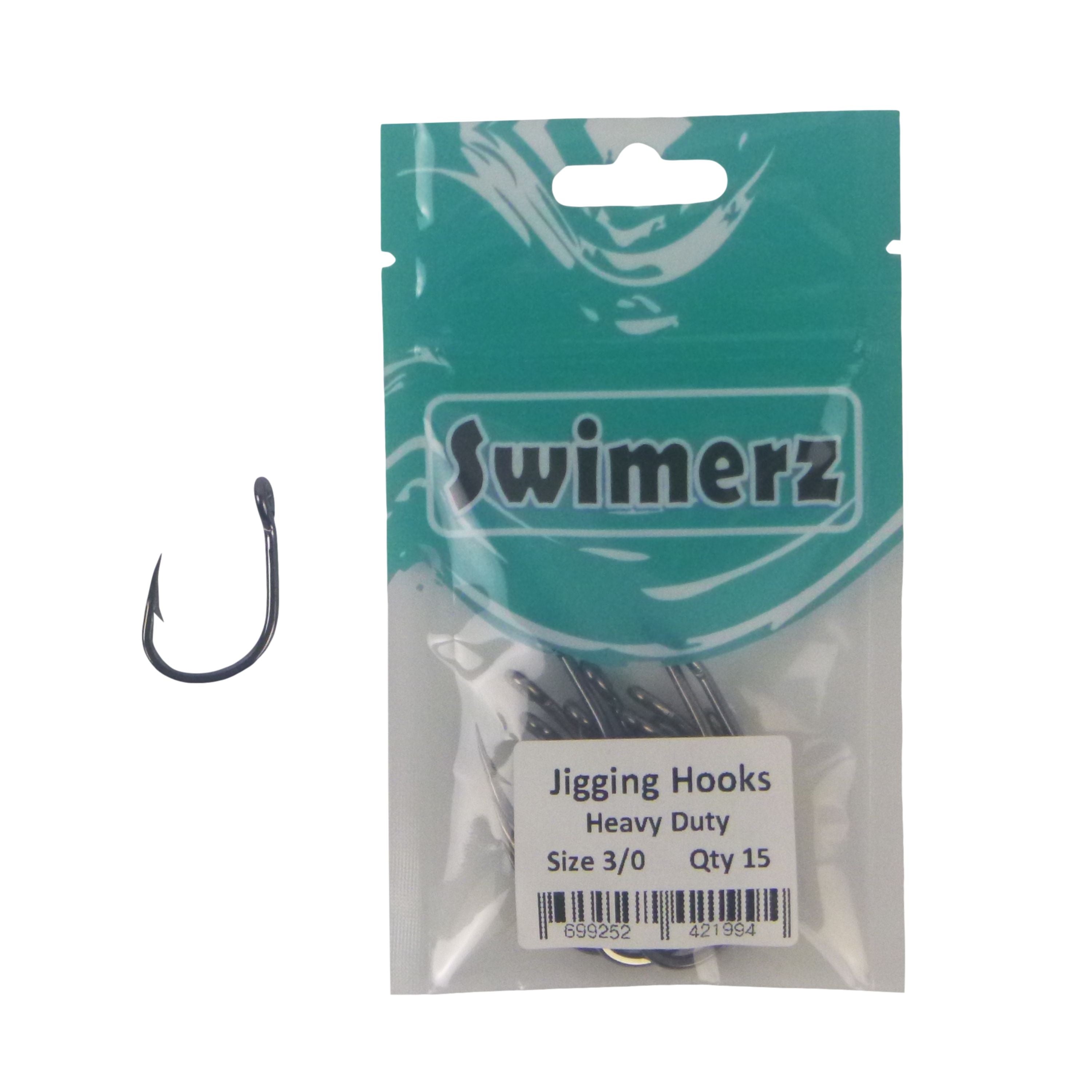 Swimerz 3/0 Heavy Duty Jigging Hooks 15 pack V658-93MC000370203