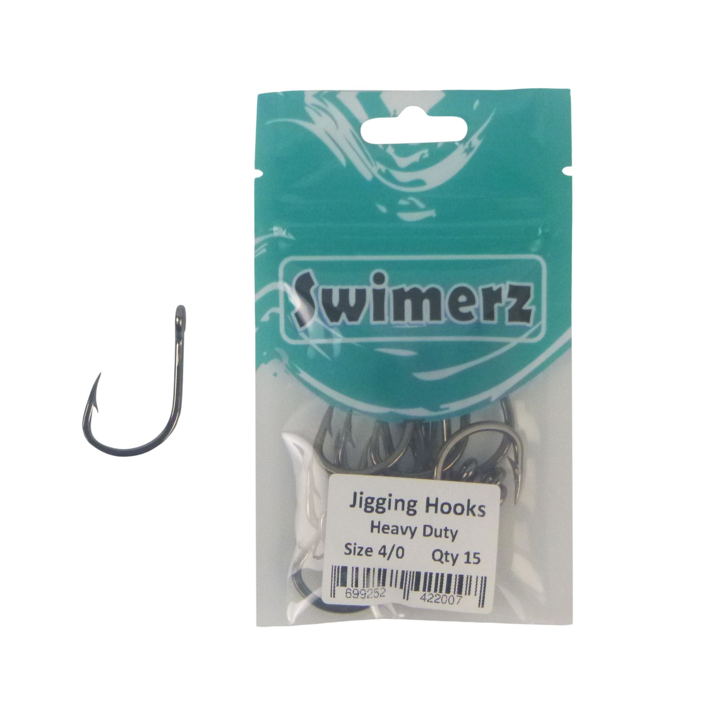 Swimerz 4/0 Heavy Duty Jigging Hooks 15 pack V658-93MC000370204