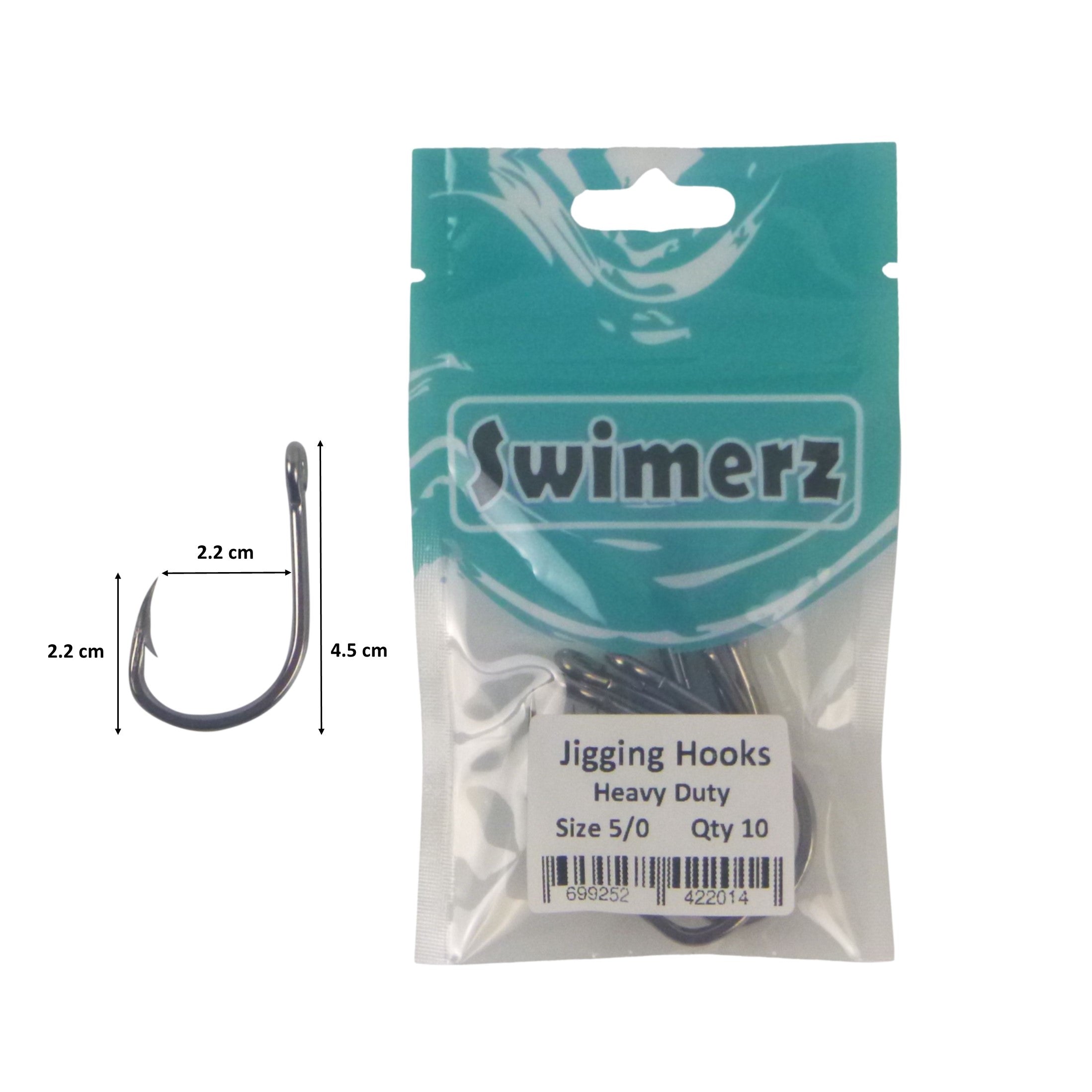 Swimerz 5/0 Heavy Duty Jigging Hooks 10 pack V658-93MC000370205