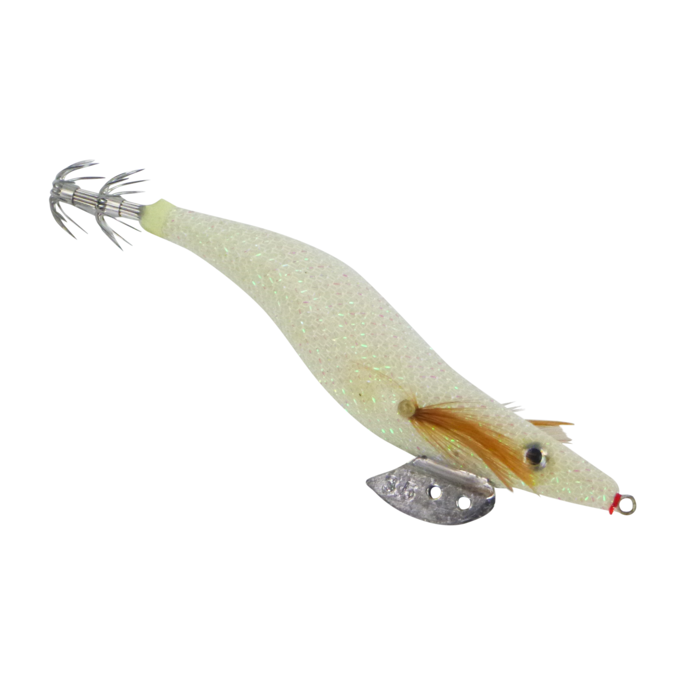 Finesse Rumoika Squid Jig, White Glow, size 3.5, 2 pack