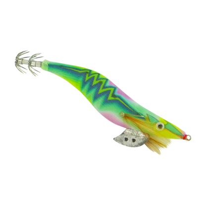 Finesse Rumoika Squid Jig, Lime Glow, size 3.5, 2 pack V658-93MC000390111