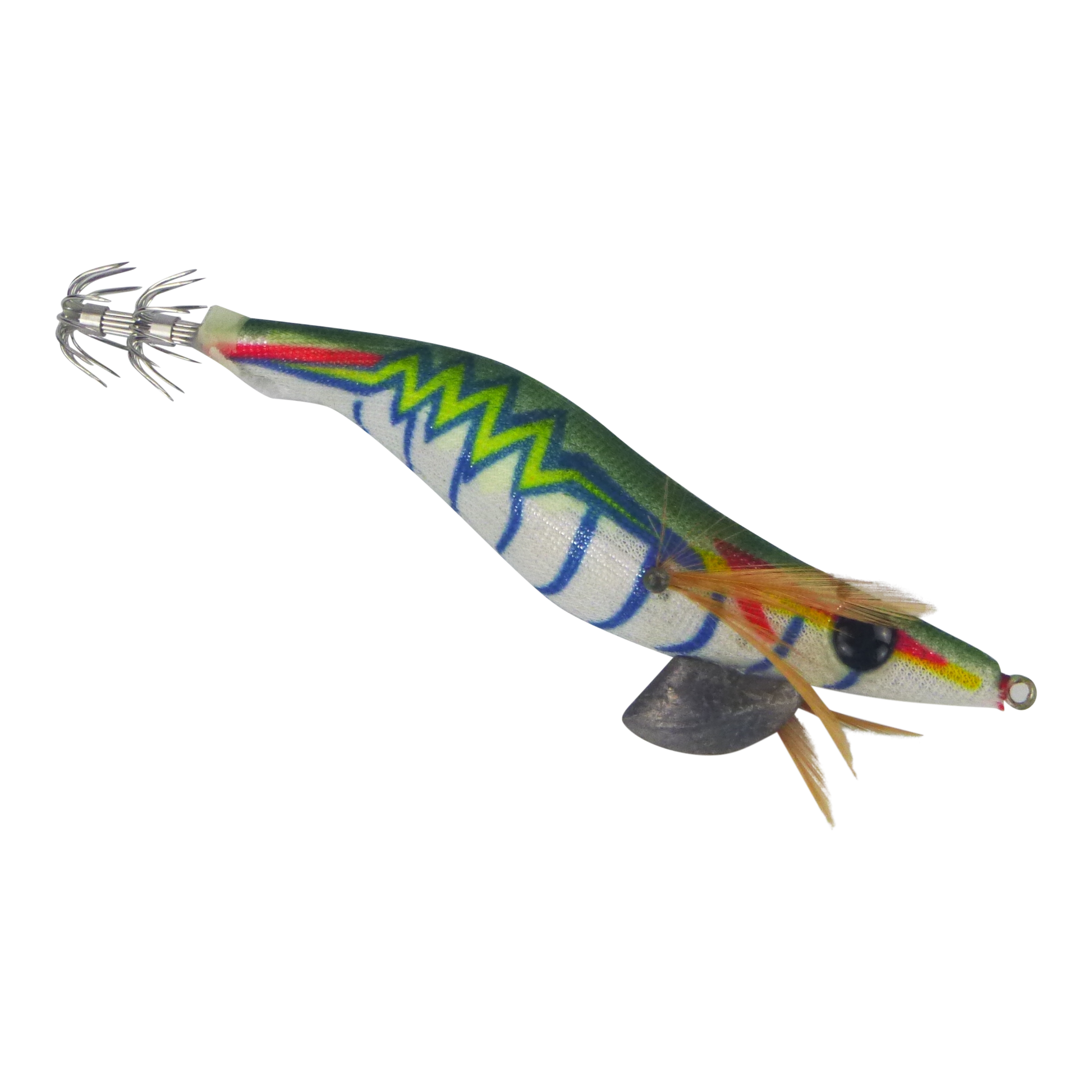 Finesse Rumoika Squid Jig, Green Prawn, size 3.5, 2 pack V658-93MC000390211