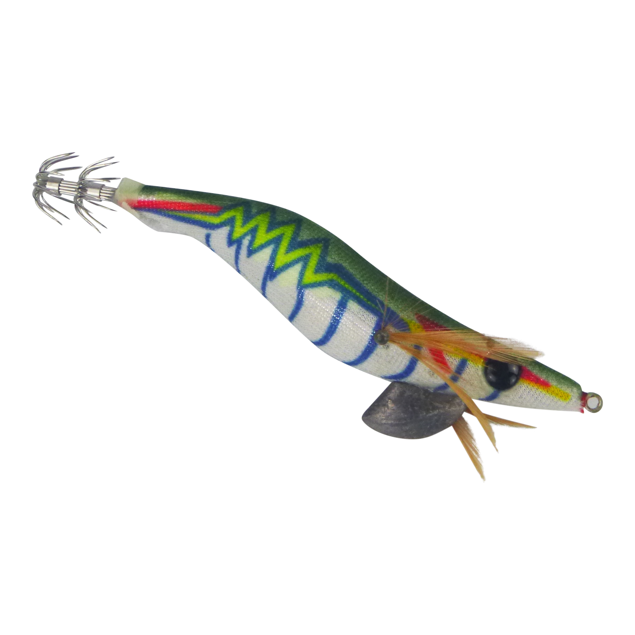 Finesse Rumoika Squid Jig, Green Prawn, size 3.5, 2 pack