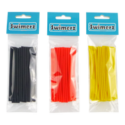 Swimerz Assist Hook Sleeves, 8/10mm Shrink Tube, Black, Yellow & Red, 100mm. Qty 30. V658-93MC000400002