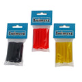 Swimerz Assist Hook Sleeves, 6mm Shrink Tube, Black, Yellow & Red, 50mm. Qty 45. V658-93MC000400003