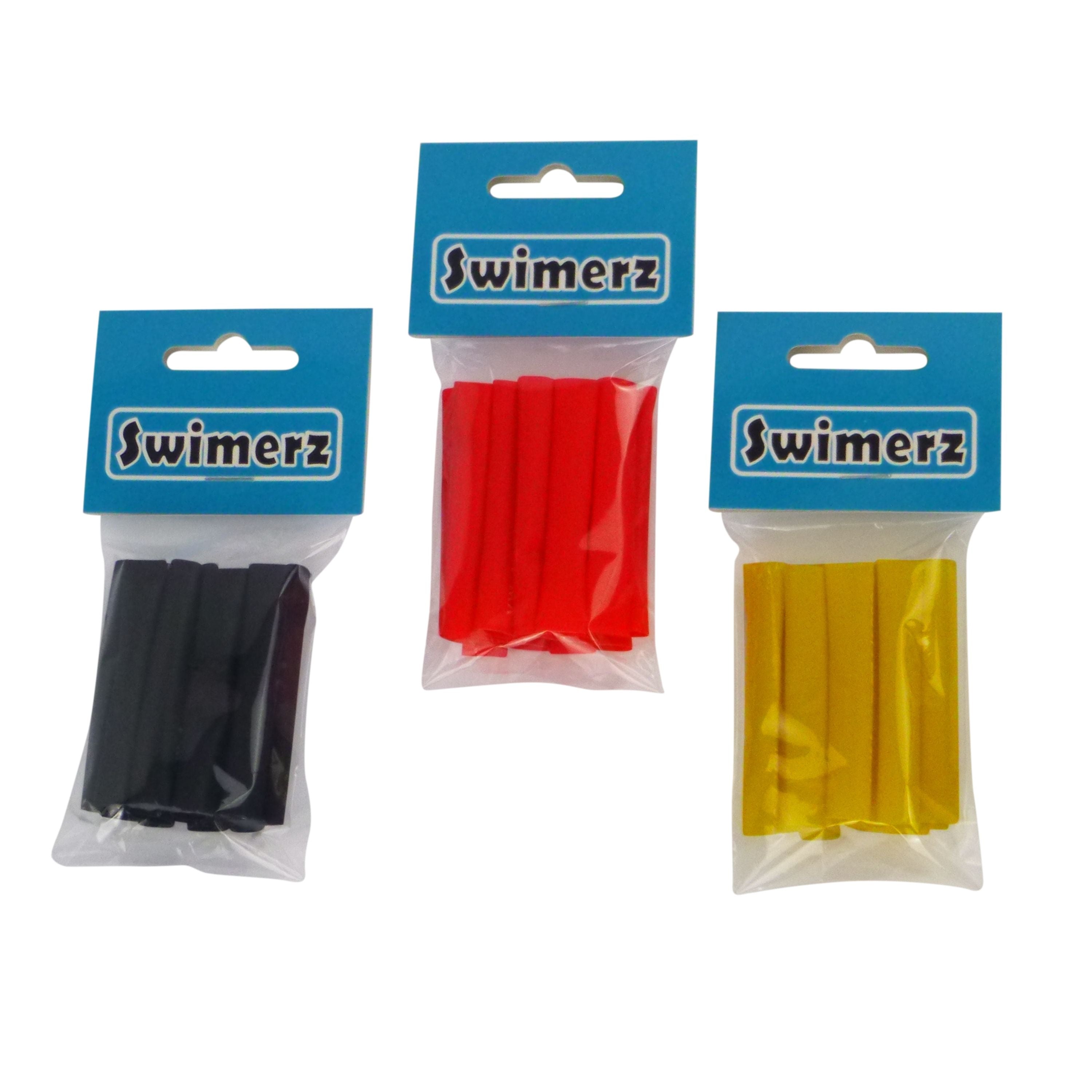 Swimerz Assist Hook Sleeves, 6mm Shrink Tube, Black, Yellow & Red, 50mm. Qty 45. V658-93MC000400003
