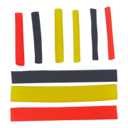 Swimerz Assist Hook Sleeves, 6mm Shrink Tube, Black, Yellow & Red, 50mm. Qty 45. V658-93MC000400003