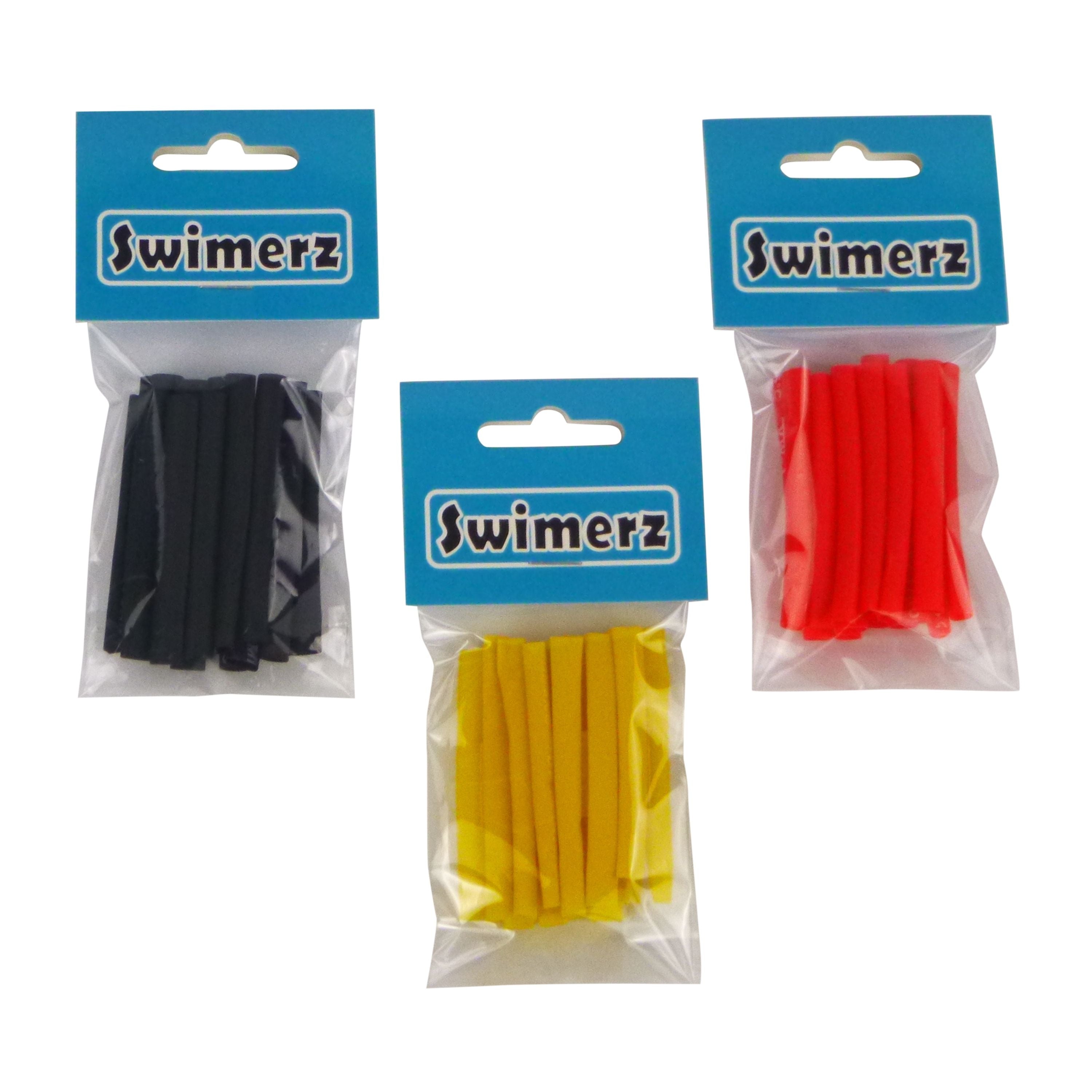 Swimerz Assist Hook Sleeves, 4mm Shrink Tube, Black, Yellow & Red, 50mm. Qty 45. V658-93MC000400004