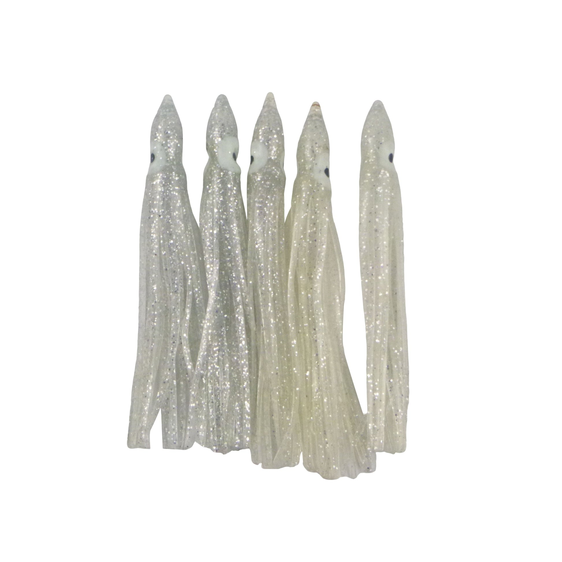 Swimerz Octopus Skirts 100mm Silver Glitter, 5 pack V658-93MC000437006