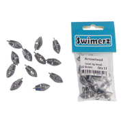 Swimerz 10gm Arrowhead Jig Head, 3/8oz, Lead, Qty 12 V658-93MC000471002