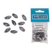 Swimerz 14gm Arrowhead Jig Head, 1/2oz, Lead, Qty 10 V658-93MC000471003