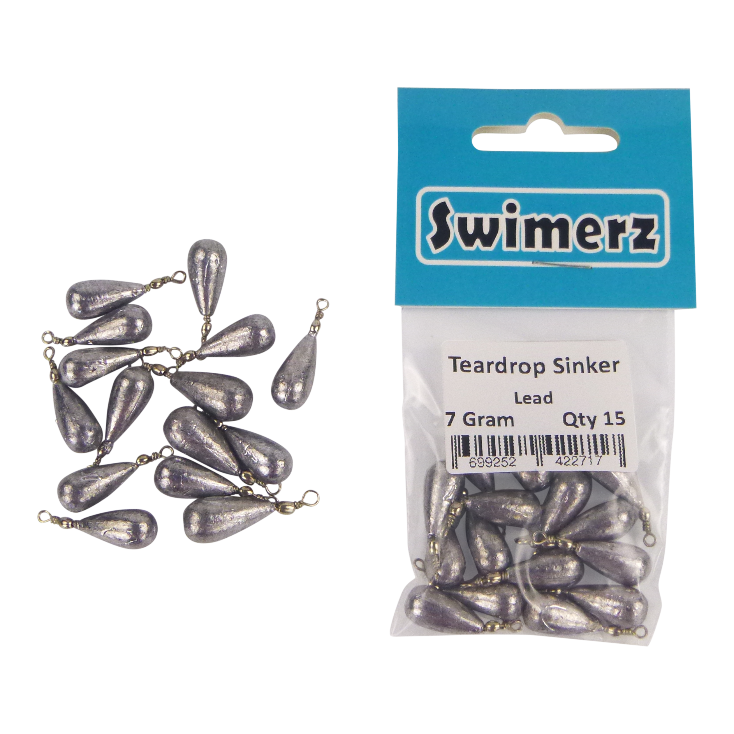Swimerz 7gm Teardrop Sinker, Lead, 15 pack V658-93MC000472002