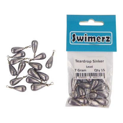 Swimerz 7gm Teardrop Sinker, Lead, 15 pack V658-93MC000472002