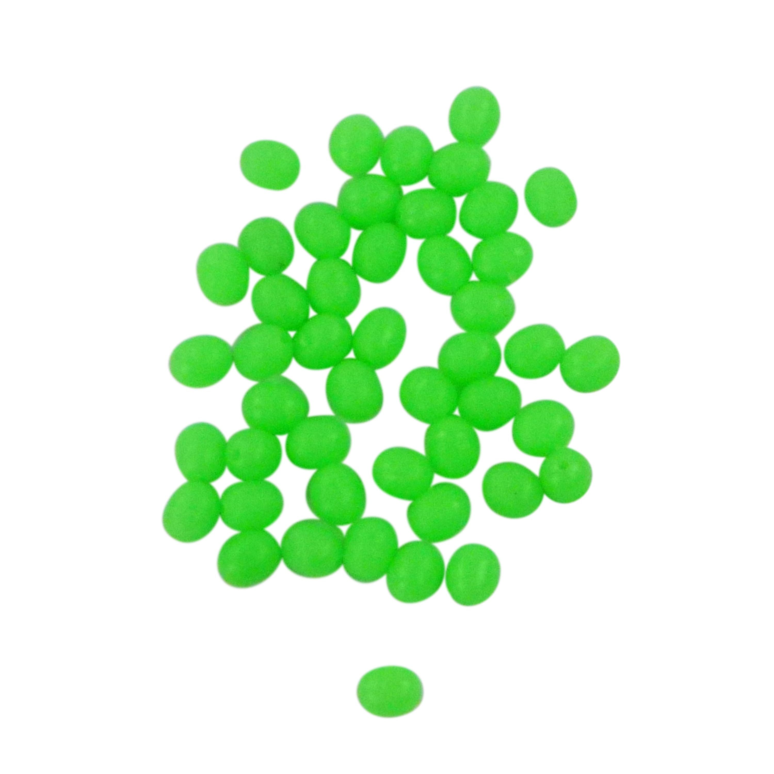 Swimerz Beads, 6.4mmWx8.3mmL, Lumo Green Egg, 50 pack V658-93MC000490360