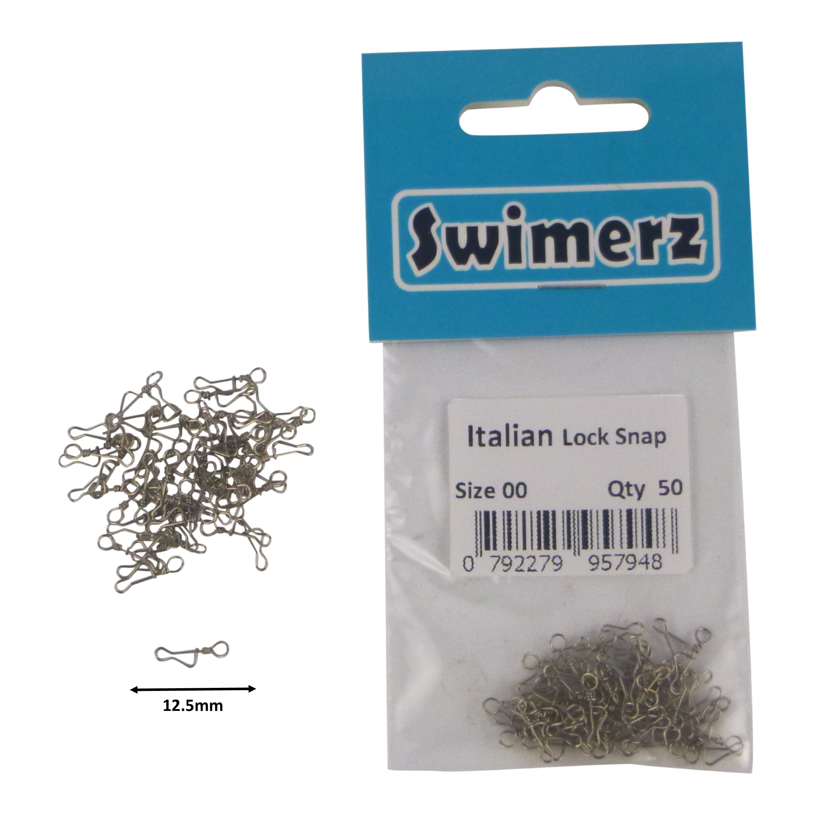Swimerz Italian Snap, Closed Eye, size 00, 50 pack V658-93MC000490510