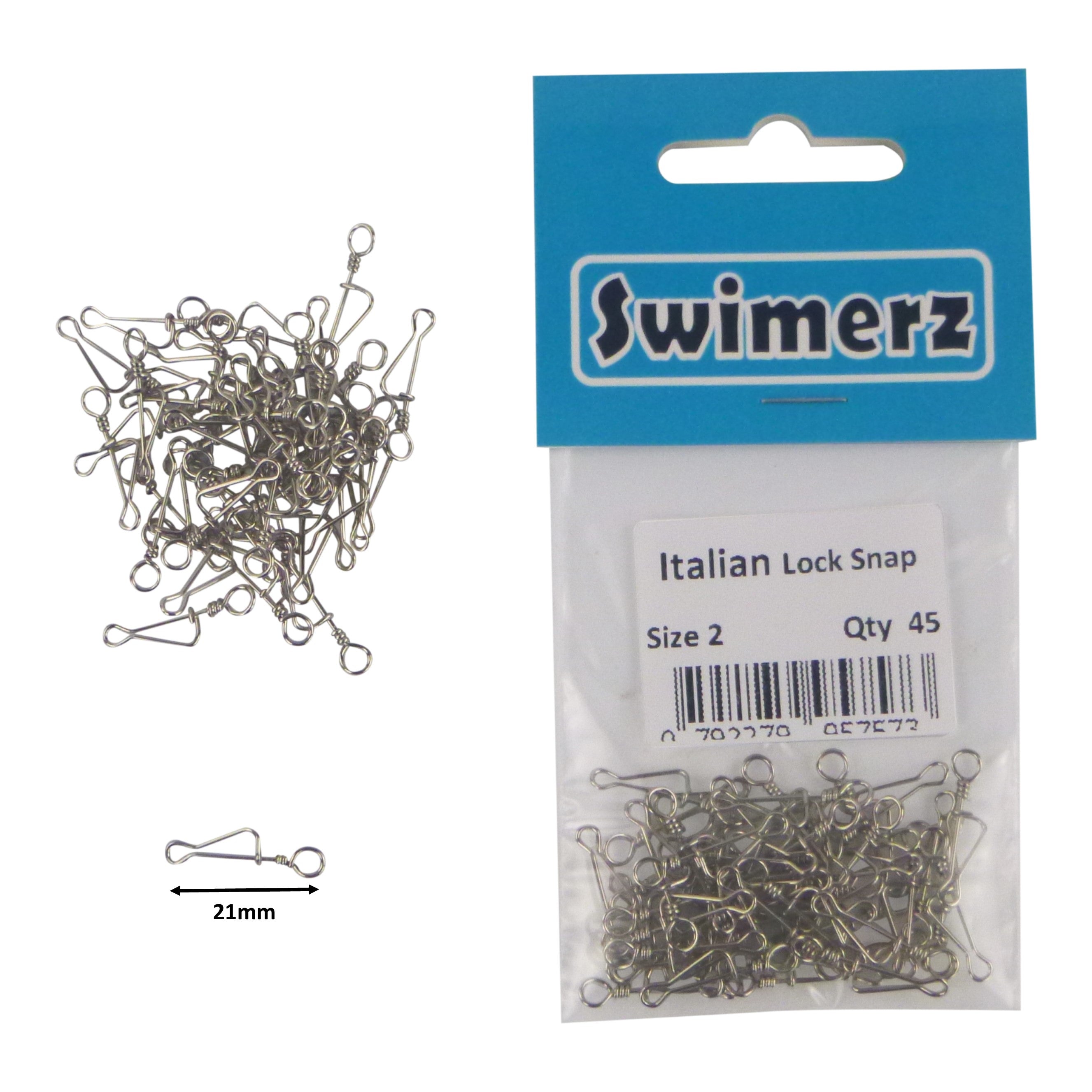 Swimerz Italian Snap, Closed Eye, size 2, 45 pack V658-93MC000490512