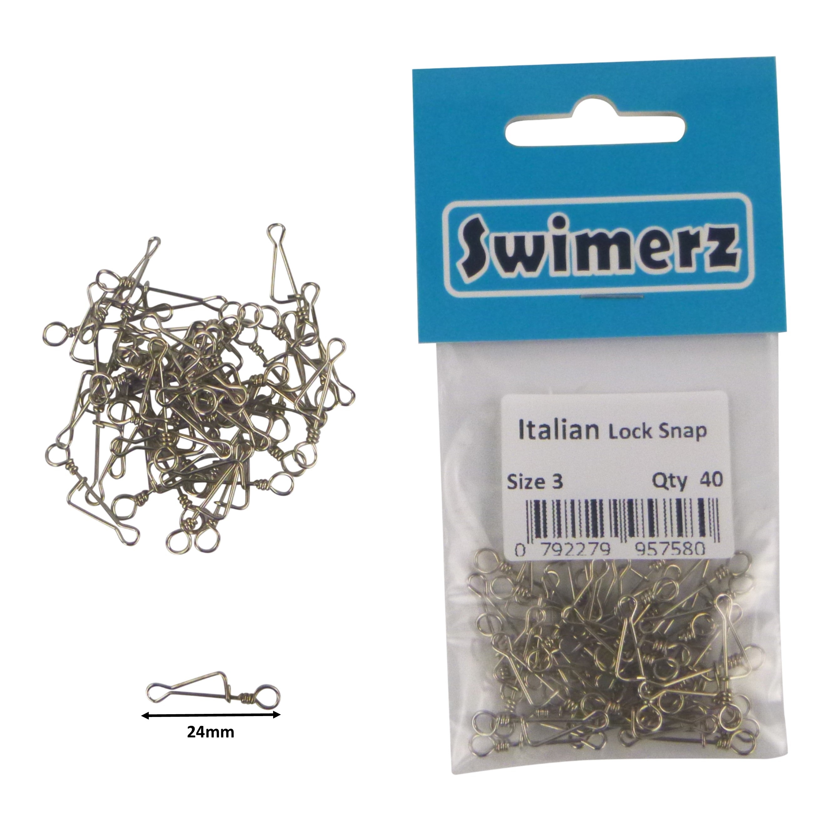 Swimerz Italian Snap, Closed Eye, size 3, 40 pack V658-93MC000490513