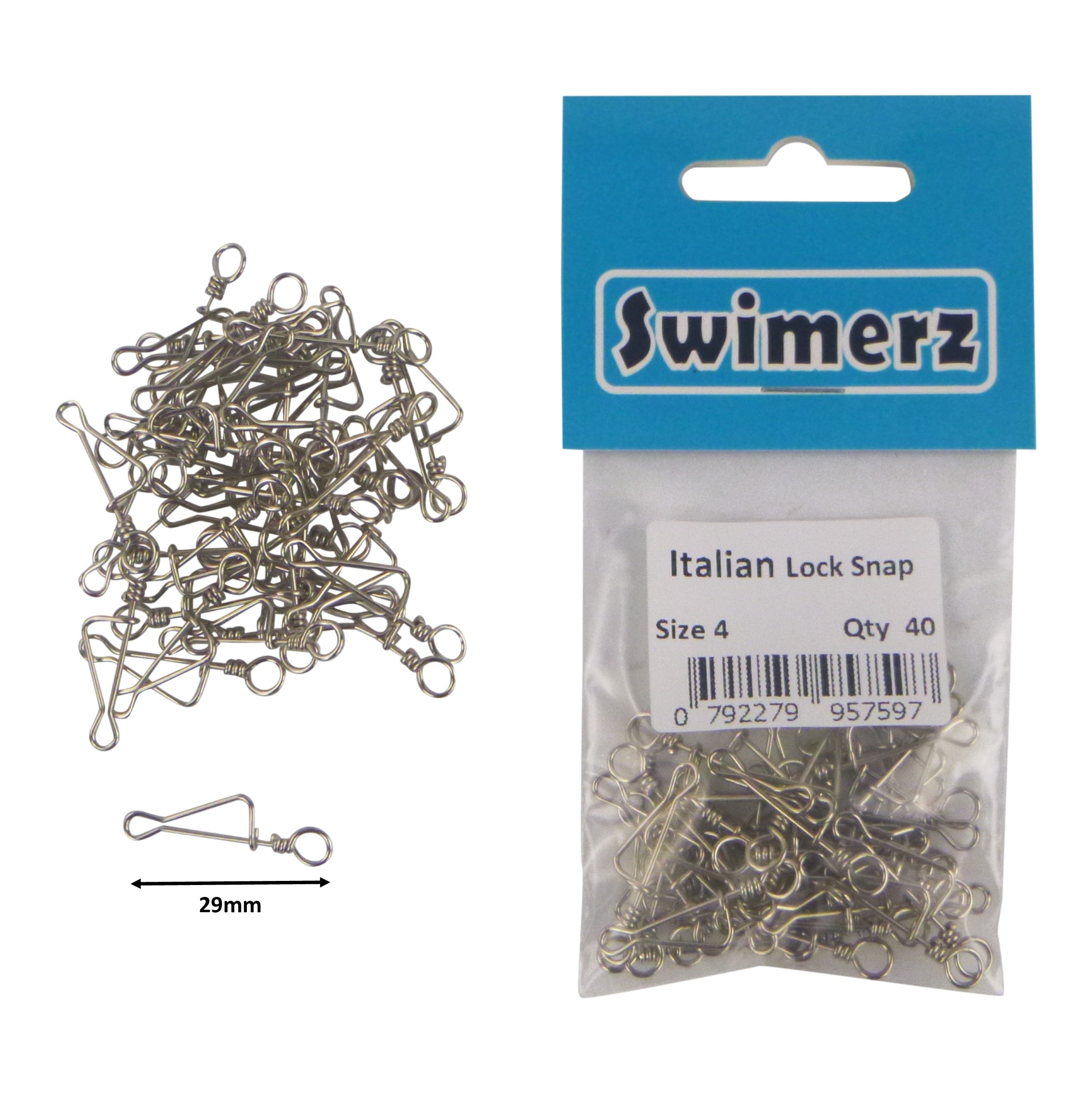 Swimerz Italian Snap, Closed Eye, size 4, 40 pack V658-93MC000490514